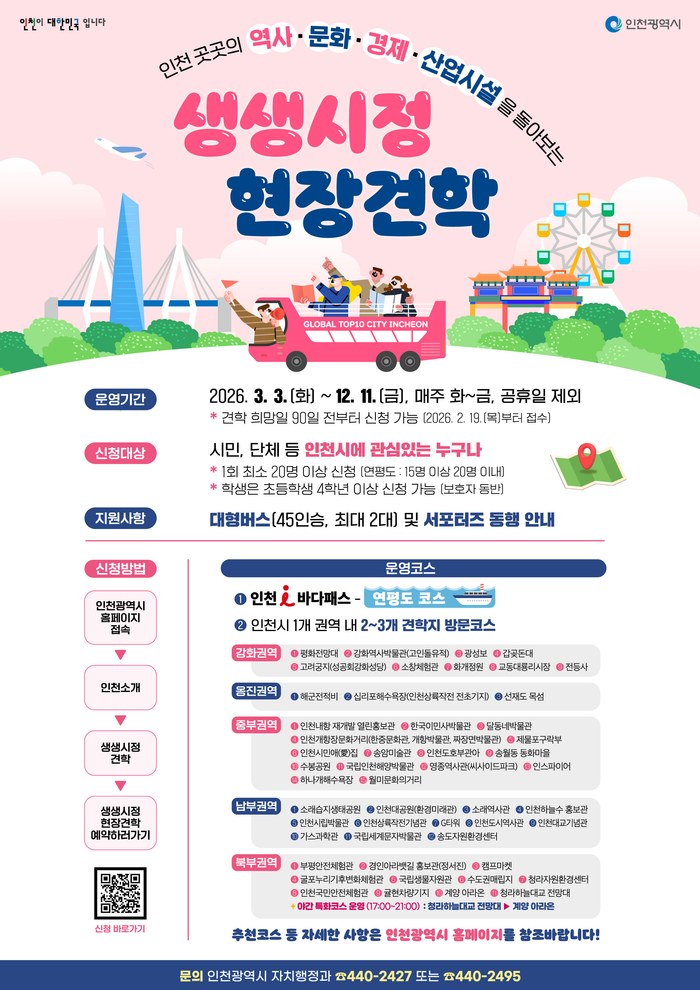 ▲ 인천시민 체험형 시정 견학 프로그램 안내 포스터 ⓒ 인천시 제공