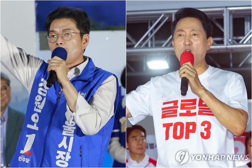 ▲ 더불어민주당 정원오 후보, 국민의힘 오세훈 후보.ⓒ연합뉴스.