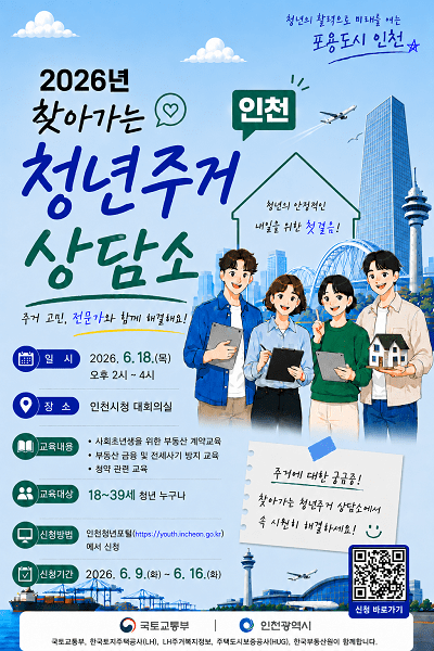 ▲ '2026년 찾아가는 청년주거 상담소' 홍보 포스터 ⓒ인천시 제공