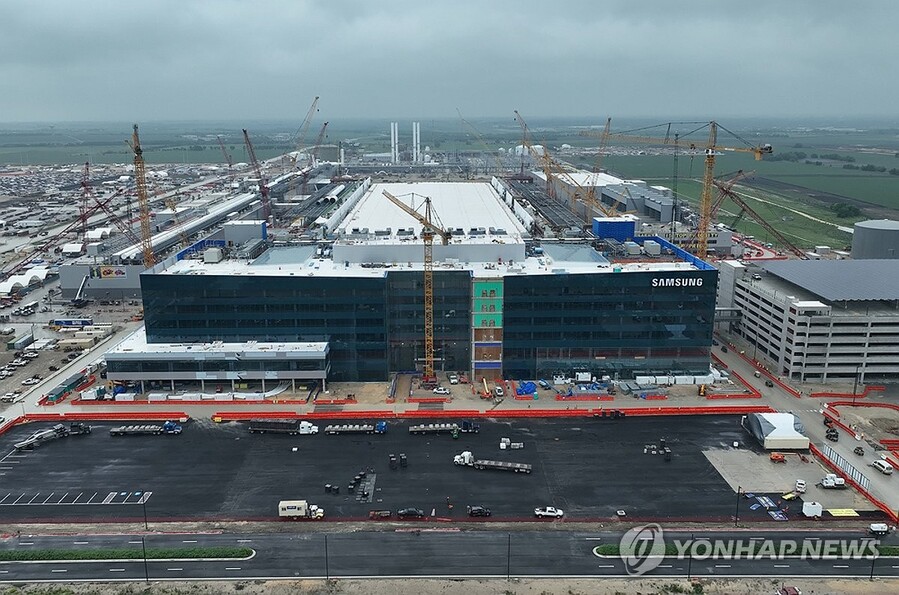 ▲ 미국 텍사스주 테일러시에 건설 중인 삼성전자의 반도체 공장ⓒ연합뉴스