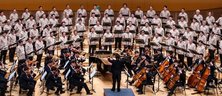 ▲ 공연 중인 대한민국군가합창단. ⓒ대한민국군가합창단 공식 홈페이지