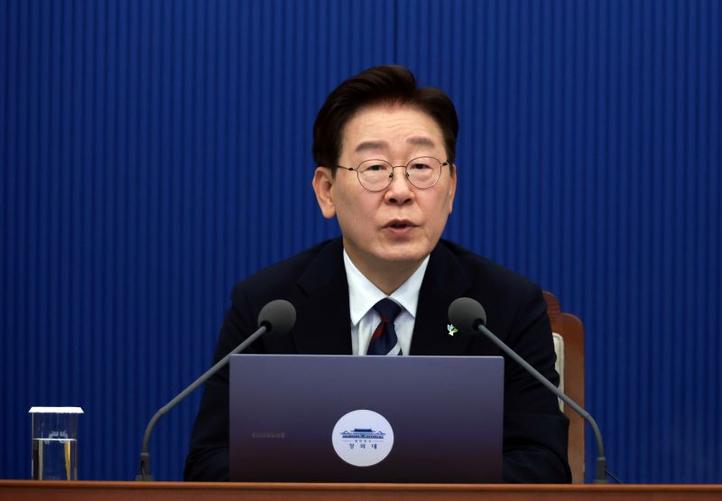 ▲ 이재명 대통령이 19일 청와대에서 열린 수석보좌관회의에서 발언하고 있다. ⓒ뉴시스