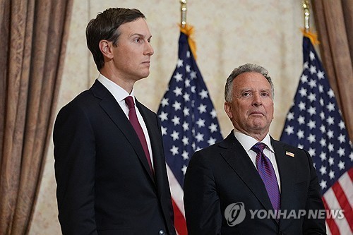 ▲ 재러드 쿠슈너(왼쪽)와 스티브 윗코프 미 대통령 중동특사.ⓒ연합뉴스.