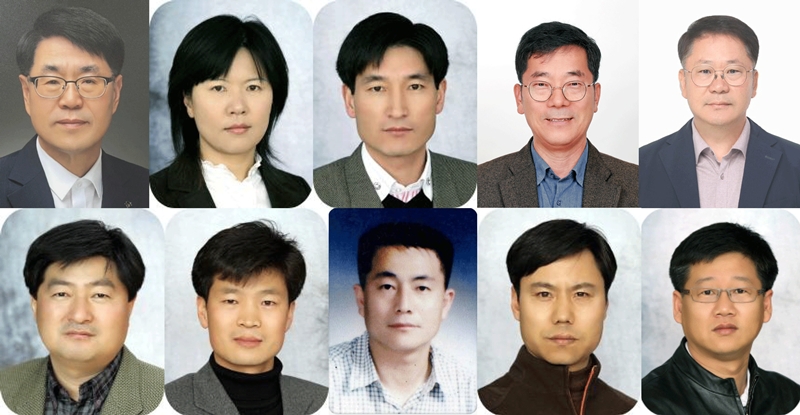 ▲ (상단 왼쪽부터)김영윤 행정복지국장, 안미숙 농업기술센터소장, 신형수 농업정책과장, 정영훈 도시건축과장, 박재호 건설교통과장, (하단 왼쪽부터)김현용 연풍면장, 안창균 소수면장, 김기석 문광면 부면장, 홍순일 청안면 부면장. ⓒ괴산군