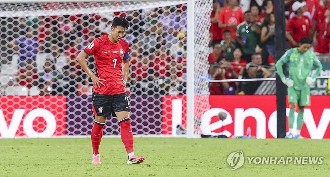 ▲ 한국이 A조 3차전에서 남아공에 0-1로 패배했다.ⓒ연합뉴스 제공