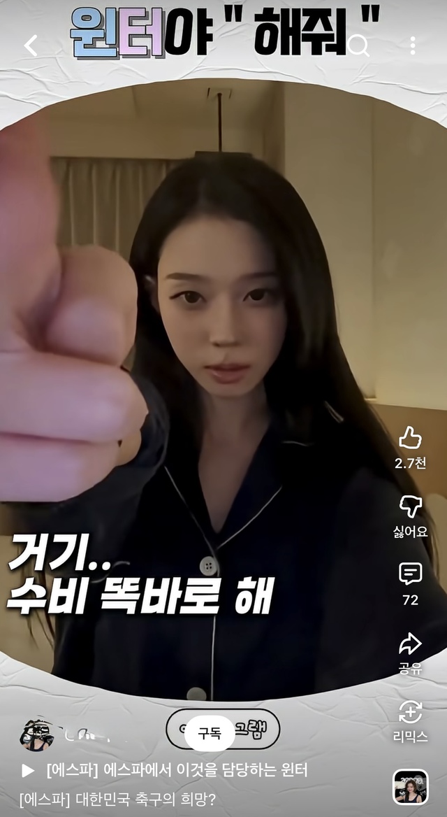 ▲ '윈터야 감독 해줘'가 또 떴다. ⓒ에스파그램 SNS