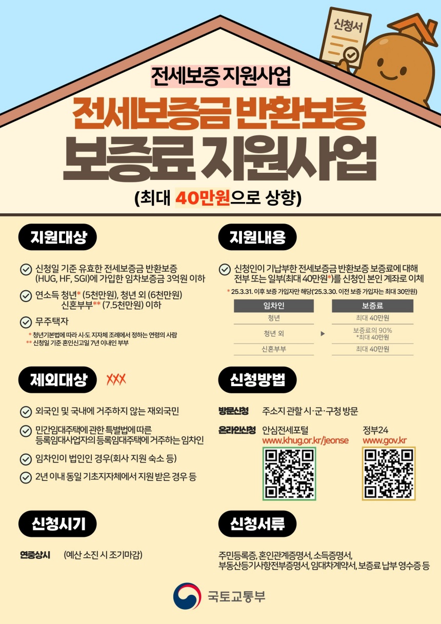 ▲ 전세보증금 반환보증 보증료 지원사업 안내문 ⓒ양주시 제공