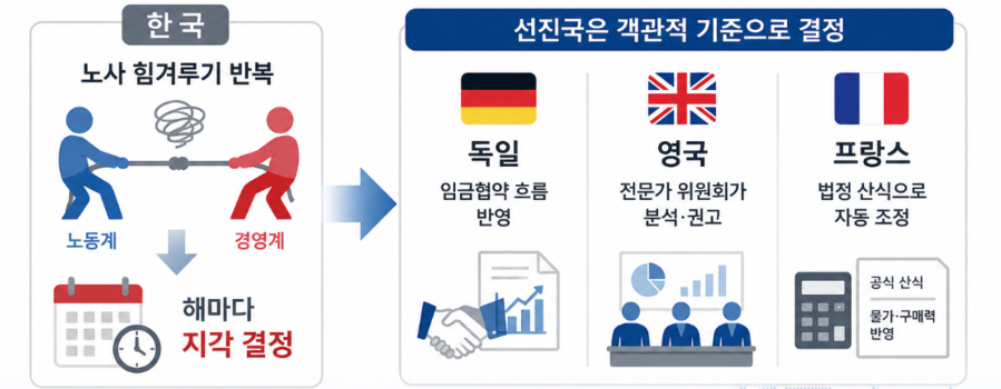 ▲ 국가별 최저임금 적용 방식 ⓒ챗GPT