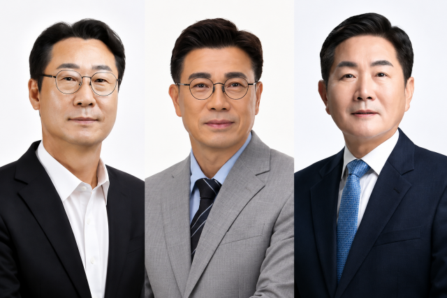 ▲ 정명근 화성특례시장, 최원용 평택시장 당선인, 조용호 오산시장 당선인(좌로부터)ⓒ뉴데일리 자료사진