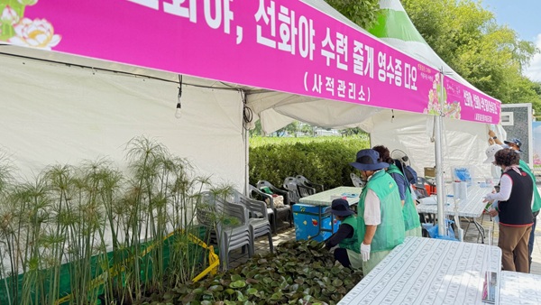 ▲ 2025년 제23회 부여서동연꽃축제 부스.ⓒ부여