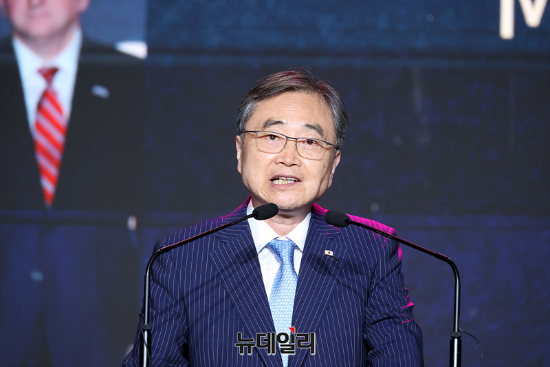 [포토] 미국독립기념일 축사하는 조현 외교부 장관
