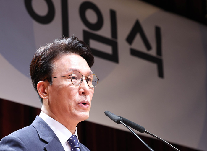 ▲ 김민석 국무총리가 1일 서울 종로구 정부서울청사에서 열린 제49대 국무총리 이임식에서 이임사를 하고 있다. ⓒ뉴시스