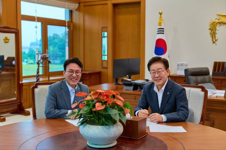 ▲ 김민석 전 총리(왼쪽)와 이재명 대통령. ⓒ김민석 전 총리 X