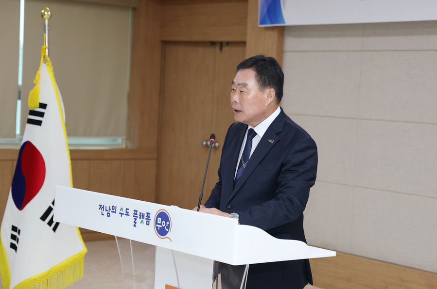 ▲ 김산 무안군수, 취임식 대신 7월 정례조회로 민선 9기 시작ⓒ전남광주통합특별시 무안군 제공
