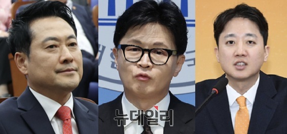 ▲ (왼쪽부터) 장동혁 국민의힘 대표·한동훈 무소속 의원·이준석 개혁신당 대표. ⓒ뉴데일리DB