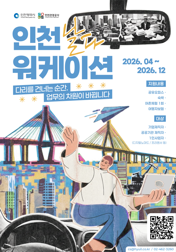 ▲ 업무와 휴식을 결합한 워케이션 안내 홍보 포스터 ⓒ 인천시 제공