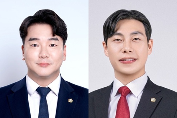 ▲ 왼쪽부터 강정수 신임의장, 설재용 부의장.ⓒ김경태기자