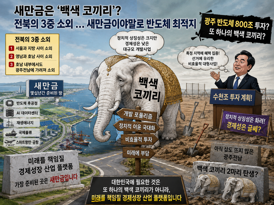 ▲ 이재명 정권 입장에서 호남은 광주다. 전북은 안중에도 없다. ⓒ 챗GPT