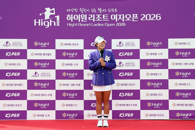 ▲ 고지우 선수가 우승 인터뷰를 하고 있다. ⓒ강원랜드