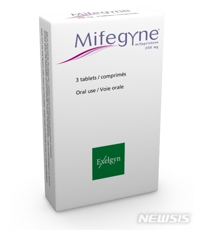 ▲ 이른바 '먹는 낙태약'인 미프진(Mifegyne). 엑셀긴(Exelgyn) 홈페이지 갈무리. ⓒ뉴시스