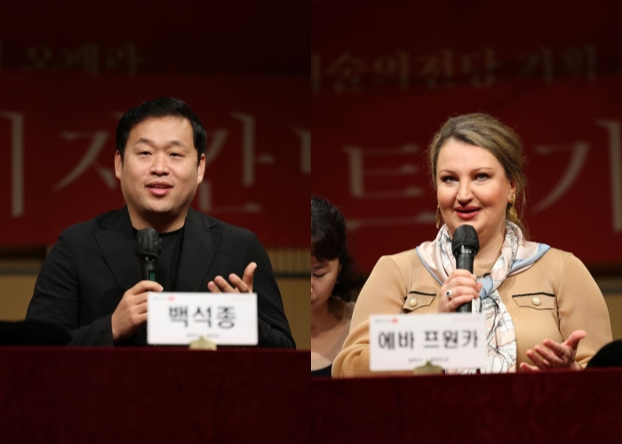 ▲ 테너 백석종과 소프라노 에바 프원카.ⓒ예술의전당