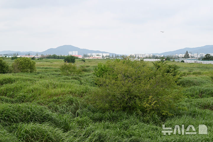 ▲ 전남광주통합특별시 군 공항 인근 삼성전자와 SK하이닉스의 반도체 산단이 들어설 부지. 해당 부지는 826만㎡(250만 평)로 여의도의 2.5배에 달한다. ⓒ뉴시스