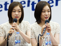 [포토] '스페셜올림픽' 김연아 단발머리 변신, '마이크가 잘 안움질일때와 잘 움직일때의 연아의 표정