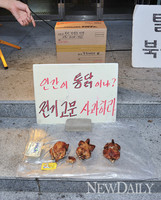 [포토] 탈북자 북송반대집회 200일, 전기고문 퍼포먼스 보여!