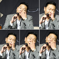 [포토] 싸이 귀국 기자회견, '돼지코도 싸이스타일~!!'