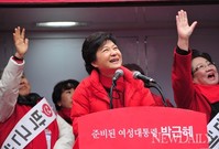 [포토]D-12, 마천시장 유세에 나선 박근혜 후보