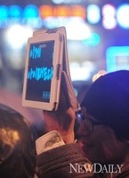 [포토]박근혜 유세, '아이패드 논란' 에 