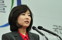 [포토]대통령인수위원회, 브리핑 중인 조윤선 대변인