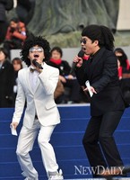 [포토]대통령 취임식, 식전행사 참석한 '용감한 녀석들'