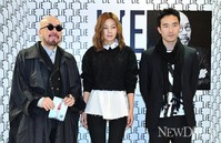 [포토]'이상봉-이청청' 부자 패션디자이너와 모델 '송해나'(LIE팝업스토어)