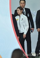 [포토]기자회견 가지기 1분 전..김연아 선수 모습