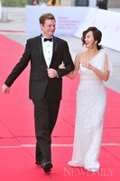 [포토]마이클 엉거-임성민 부부, '예식장 신혼부부 같아'(전주국제영화제)