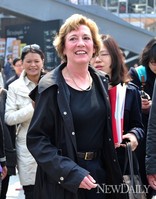 [포토] 대북 전단 살포 위해 임진각에 도착한 수잔솔티