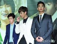 [포토]영화 '은밀하게 위대하게' 새 배우 '박기웅-김수현-이현우'