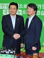 [포토] 전병헌-안철수 