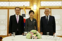 [포토]국회 사랑재에서 만난 '박근혜' 대통령과 여야 대표