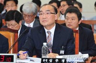 [2013국감]질의를 듣고 있는 '심무경' 낙동강유역환경청장