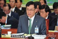 [2013국감]의원들의 질의에 답변하는 홍기택 한국산업은행장