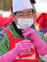 [포토]김장 나누기 축제에 참석한 박원순 시장