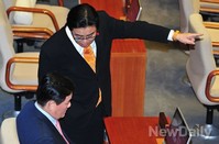 [포토]대화 나누는 '전병헌-최경환' 원내대표