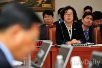 [포토]의원들의 질의 듣고 있는 윤진숙 해수부 장관