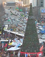[포토]철도노조파업, 시청인근 도로 전면 통제