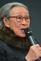 [포토]위안부 피해 증언하는 김복동 할머니