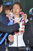 [포토]소치 올림픽 선수단 귀국, 빙속여제의 남다른 시크함