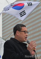 [포토]바른역사 독립을 위한 시민대회, 발언하는 변희재 대표