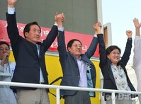 [포토]서울탈환 위해 손잡은 '정몽준-김황식-이혜훈'